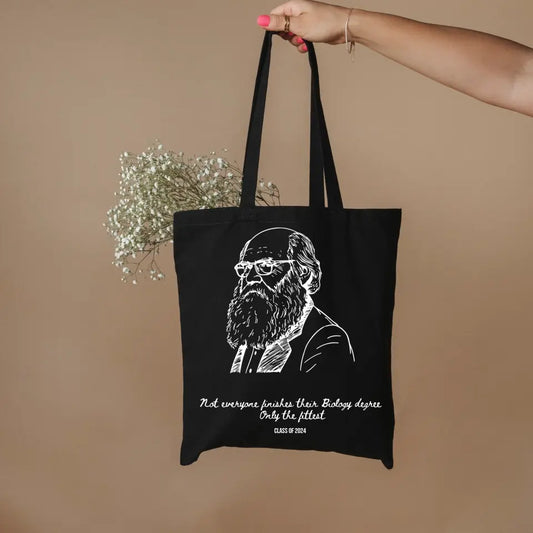 Charles Darwin Survival of the fittest Tote Book Bag